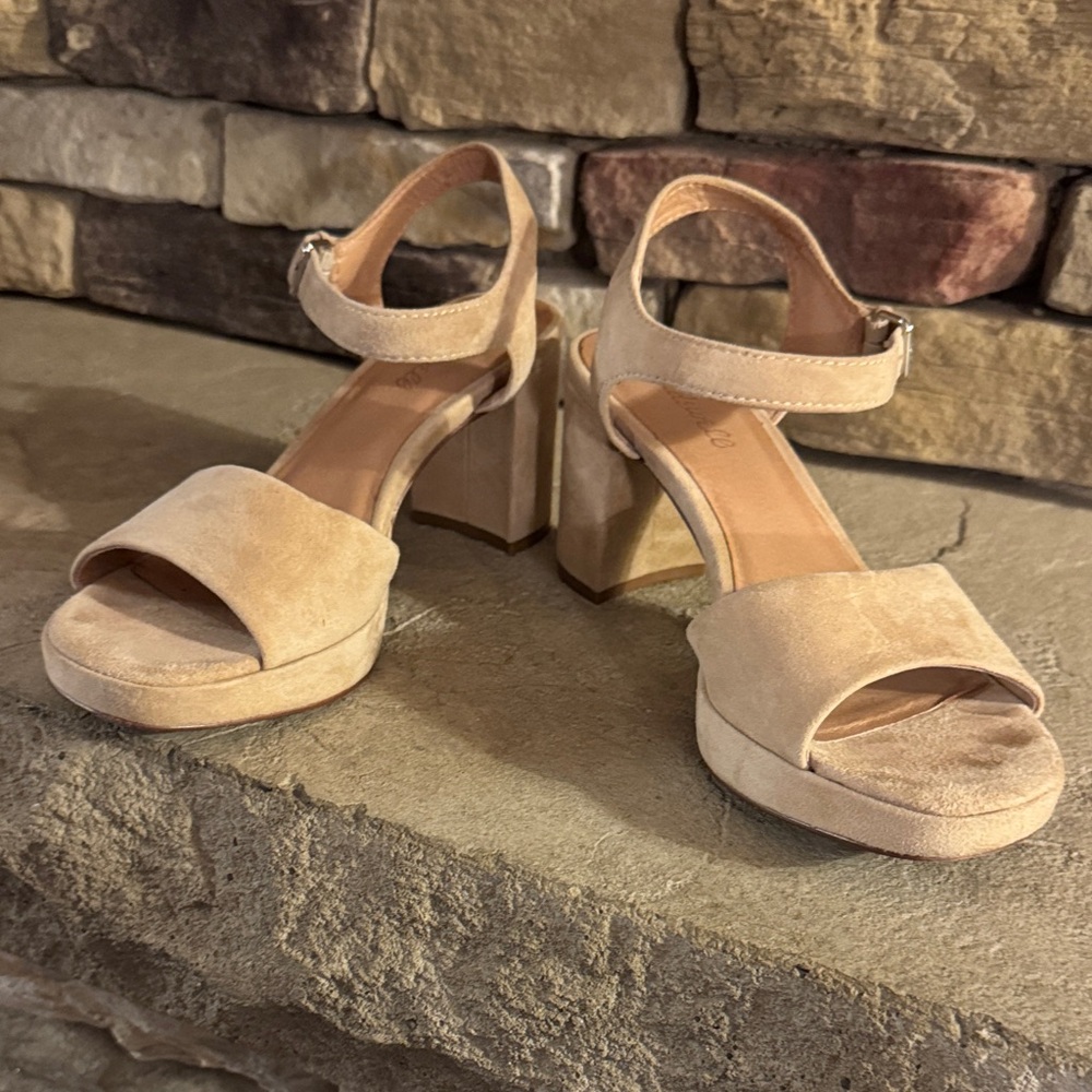 Madewell Tan Block Heel Sandals